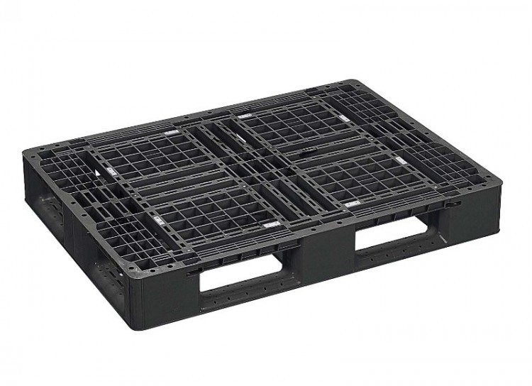 LA-1108 片面タイプ (日本プラパレット製) 1100×800×150 ﾌﾞﾗｯｸ 中古